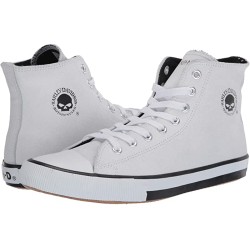 Harley-Davidson® Men's Baxter Hi-Top Logo Athletic White Leather Sneakers D93679 Harley-Davidson® Men's Baxter Hi-Top Logo Athletic White Leather Sneakers D93679