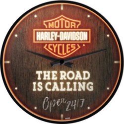Harley-Davidson - Road Is Calling Neon, Wall Clock, 31x6 Cm Harley-Davidson - Road Is Calling Neon, Wall Clock, 31x6 Cm