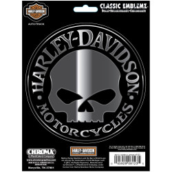 Harley-Davidson® Silver Skull Classic Emblemz Decal,, 5.5 Inch CG8123