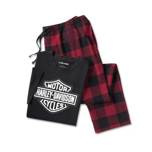 МЪЖКА ПИЖАМА КОМПЛЕКТ Men's Men's Bar & Shield Short Sleeve Pajama Set