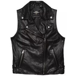 дамски кожен елек Harley-Davidson women´s Leather Vest Celebration Embellished Black