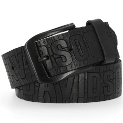 мъжки кожен колан Harley-Davidson® Men's Cracked Earth Raised H-D Logo Leather Belt - Black