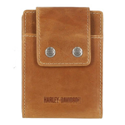 Harley-Davidson® Men's Smooth Grain Snap Front Pocket Billfold Wallet - Brown