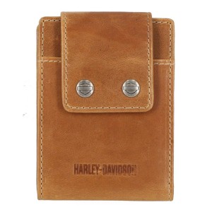 Harley-Davidson® Men's Smooth Grain Snap Front Pocket Billfold Wallet - Brown