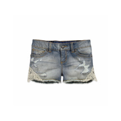 Harley-Davidson® Women's Crocheted Lace Accented Denim Jean Shorts 96021-15VW