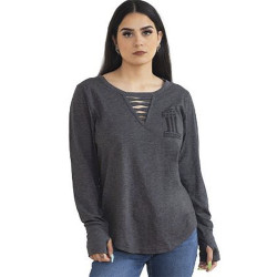 дамска блуза с дълъг ръкав Harley-Davidson® Women's Reckless T-Shirt | Twisted Lacing at Neck | Long Sleeves - 4029120303