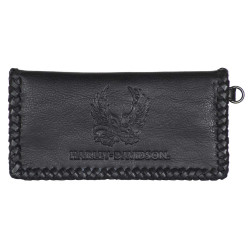 КОЖЕН ПОРТФЕЙЛ Harley-Davidson® Men's Ride Free Trucker Leather Wallet w/RFID Protection - Black