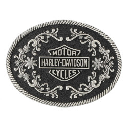 катарама Harley-Davidson® Women's Oval Western Bar & Shield Belt Buckle, Antique Nickel