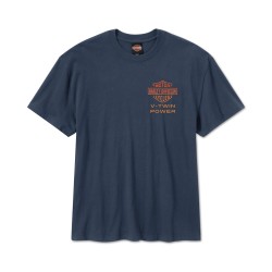 МЪЖКА ТЕНИСКА Men's H-D Engine Twins Short Sleeve Tee - Mood Indigo