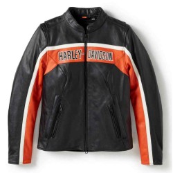 Harley-Davidson® Дамско кожено яке за каране Trenton, черно 97016-25VW