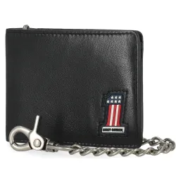 Harley-Davidson® Men's #1 RWB Logo Genuine Leather Biker Billfold Wallet, Black Item