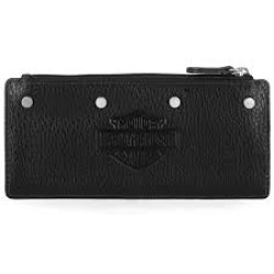 дамско кожено портмоне за карти Harley-Davidson® Women's Core Stud B&S Leather Card Case Wallet, Black