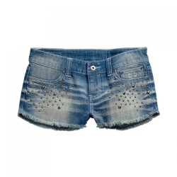 Harley-Davidson® Women's Stud & Stars Denim Frayed Cut-Off Shorts 96282-16VW